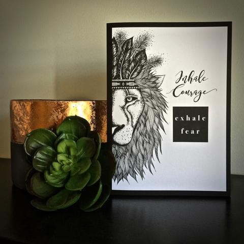 Inhale Courage, Exhale Fear Greeting Card