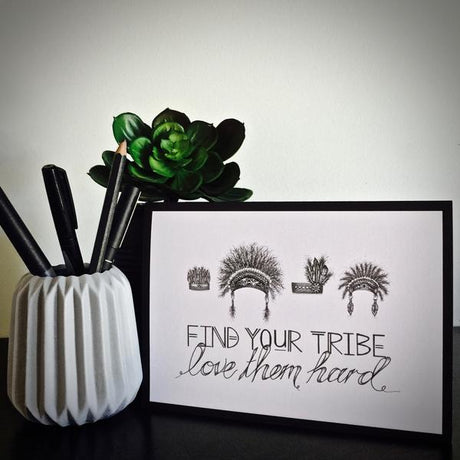 Find Your Tribe; Love Them Hard Greeting Card
